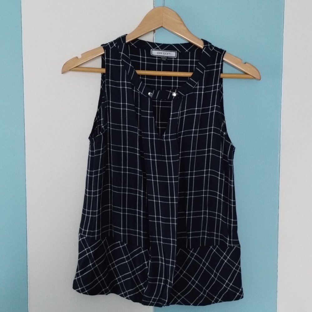 Eden Society Plaid Sleeveless Top - Picture 2 of 5